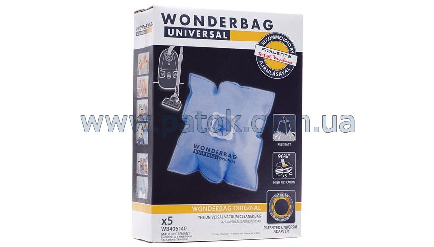 Набір мішків для пилососа Rowenta Wonderbag Original WB406140.jpg