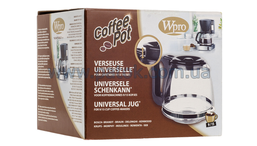 Універсальна колба для кавоварок 9/15 чашок Whirlpool 484000000319 №4