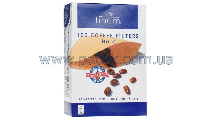 Бумажный фильтр для молотого кофе №2 Finum (100шт.)