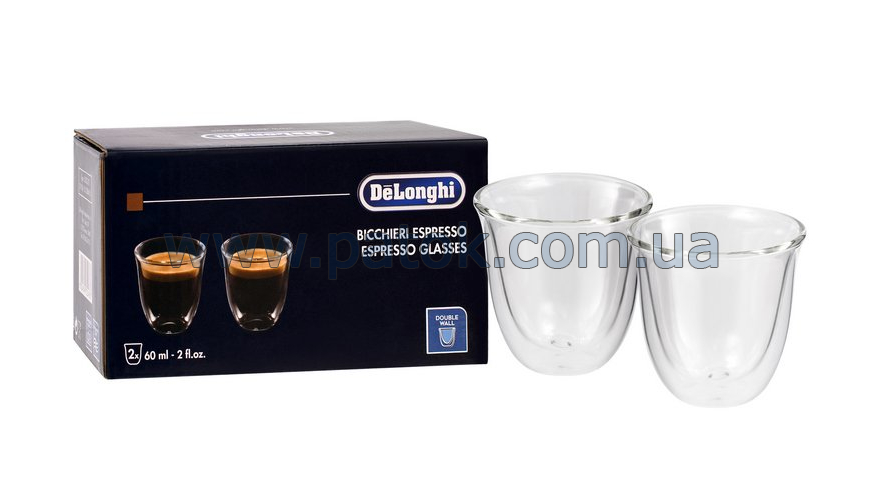 Набір склянок для еспресо DeLonghi 5513284151 60 мл 2 шт