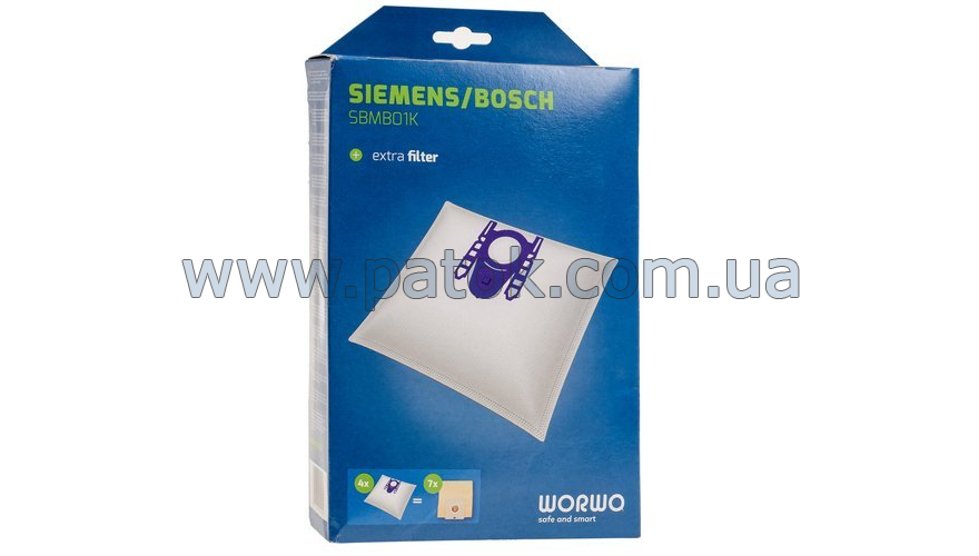 Набір мішків сумісний з пилососами Bosch, Siemens SBMB01K Worwo №3