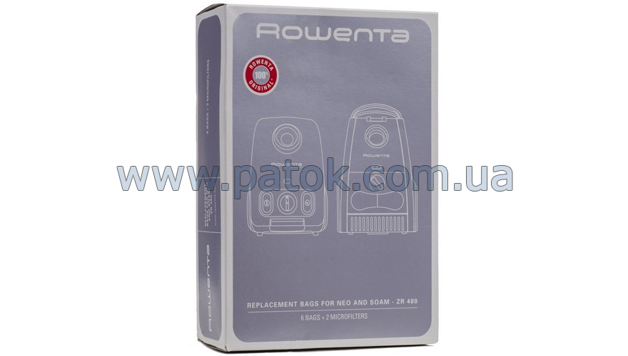 Набір мішків + 2 мікрофільтра для пилосмока Rowenta ZR480 №3
